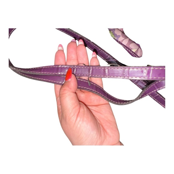 Y2K VTG RARE KATHY VAN ZEELAND CROSSBODY MINI BAG PURPLE/MULTICOLORED FAUX LEATH - Picture 11 of 16